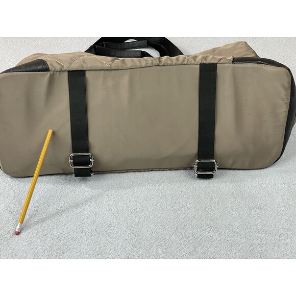 Steve Madden Bamos Quilted Duffel Bag Women's Large Taupe Weekender Tote Bag - Picture 13 of 16